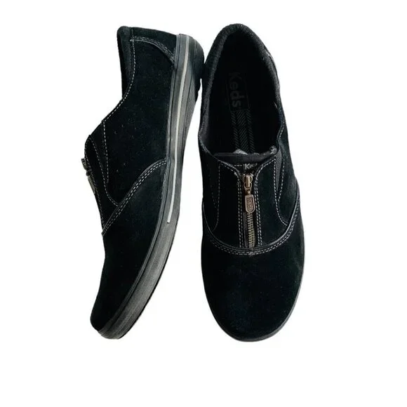 Keds Pacey Zip Black Suede Sneaker Sz 9.5​​​​​​​​​ - Picture 6 of 9